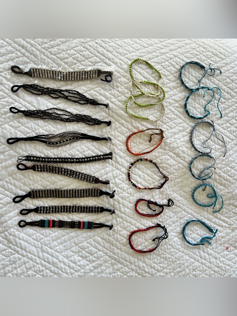 22 Piece Boho Friendship Bracelet Lot | Handmade Woven & Beaded Bracelets